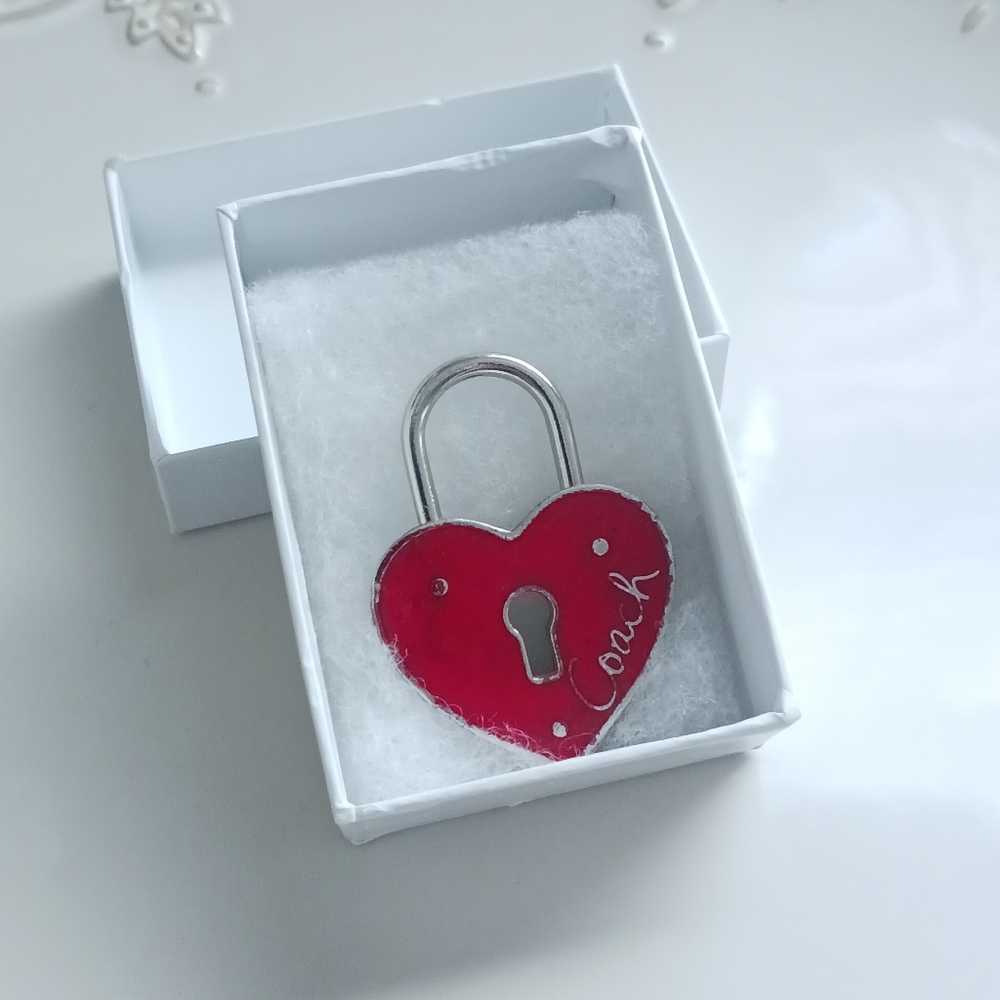 Coach Vintage Heart Shaped Lock Keychain